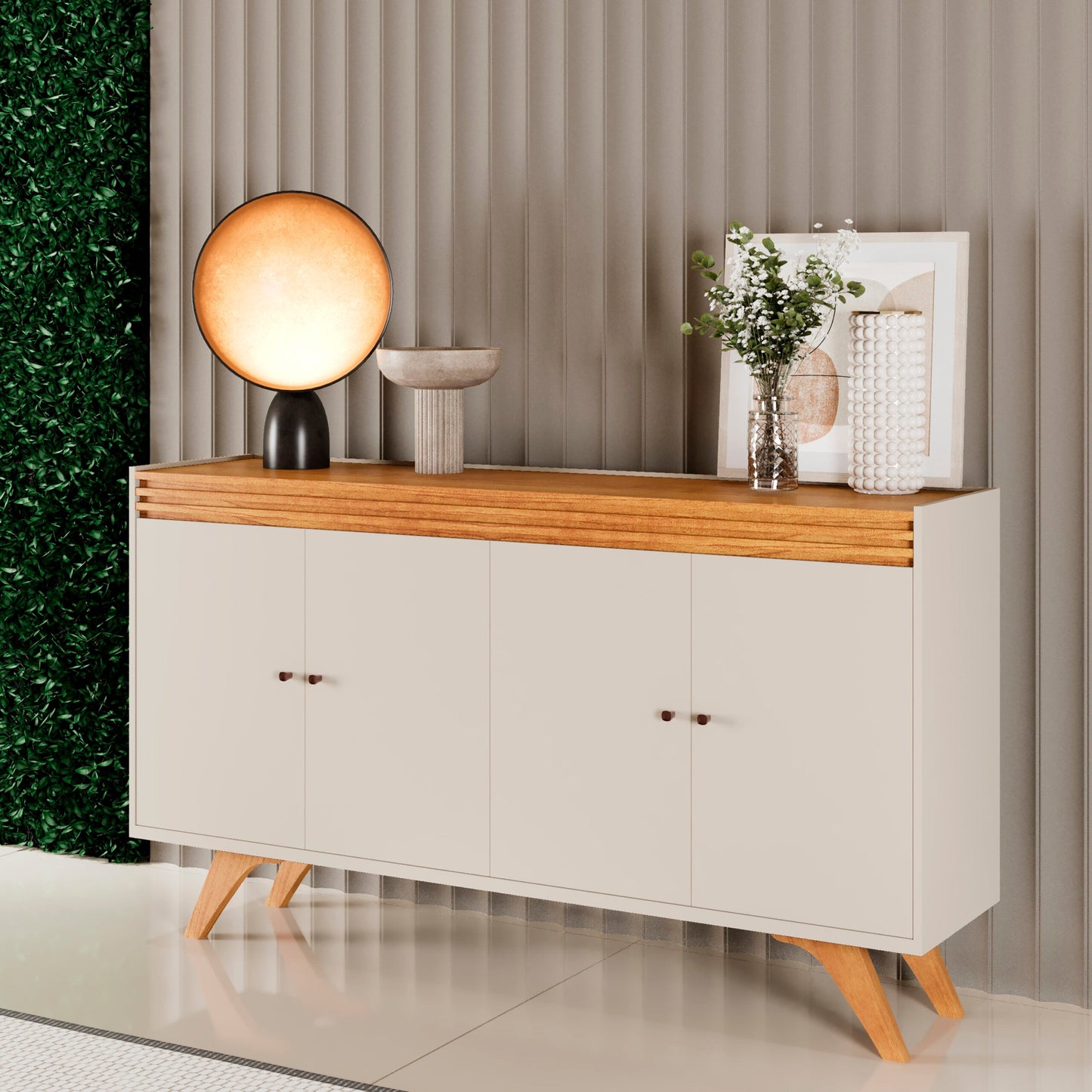 Buffet Sevilha 4 pts Off White/Naturale – MAVAULAR
