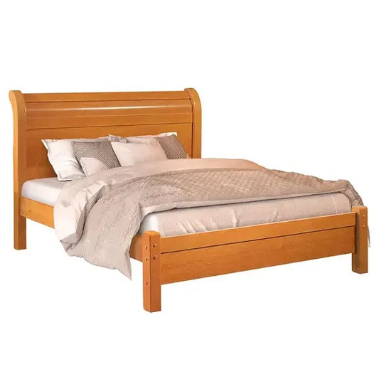 Cama Casal 187 com Detalhe na Cabeceira e Pés Reforçados de Madeira 100% Mdf