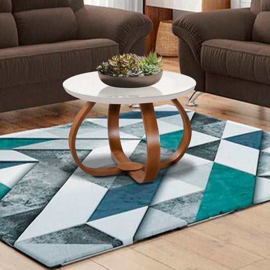 Mesa de Centro Bella com Base de 40 cm e Tampo Cor: Off White